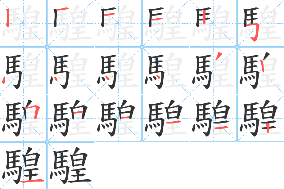 騜字的笔顺分步演示